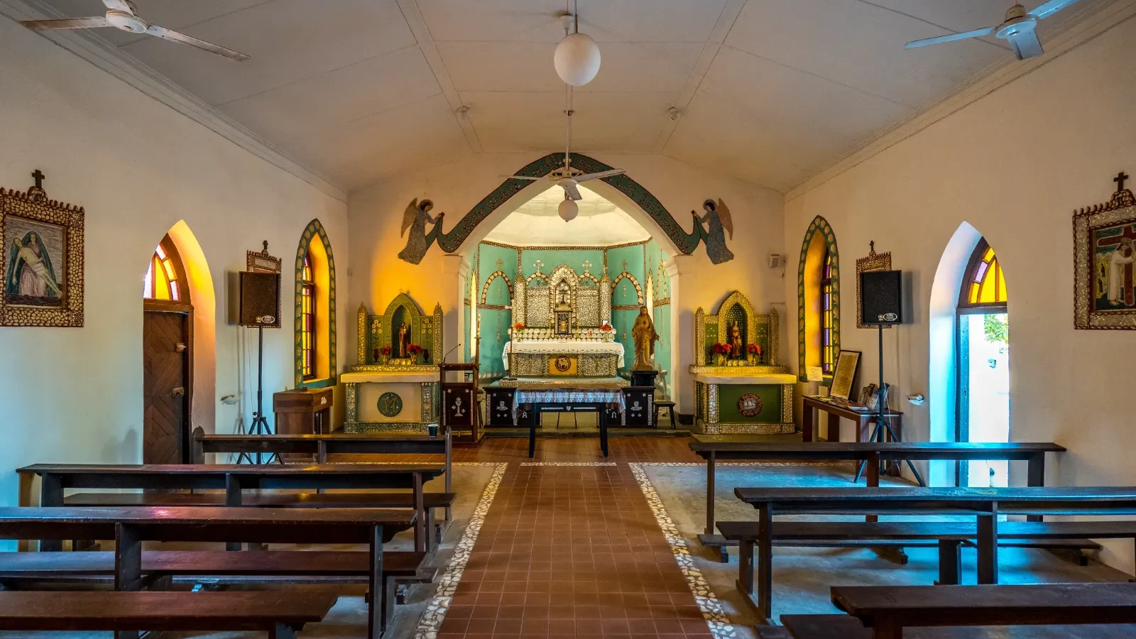 Inside the Sacred Heart church