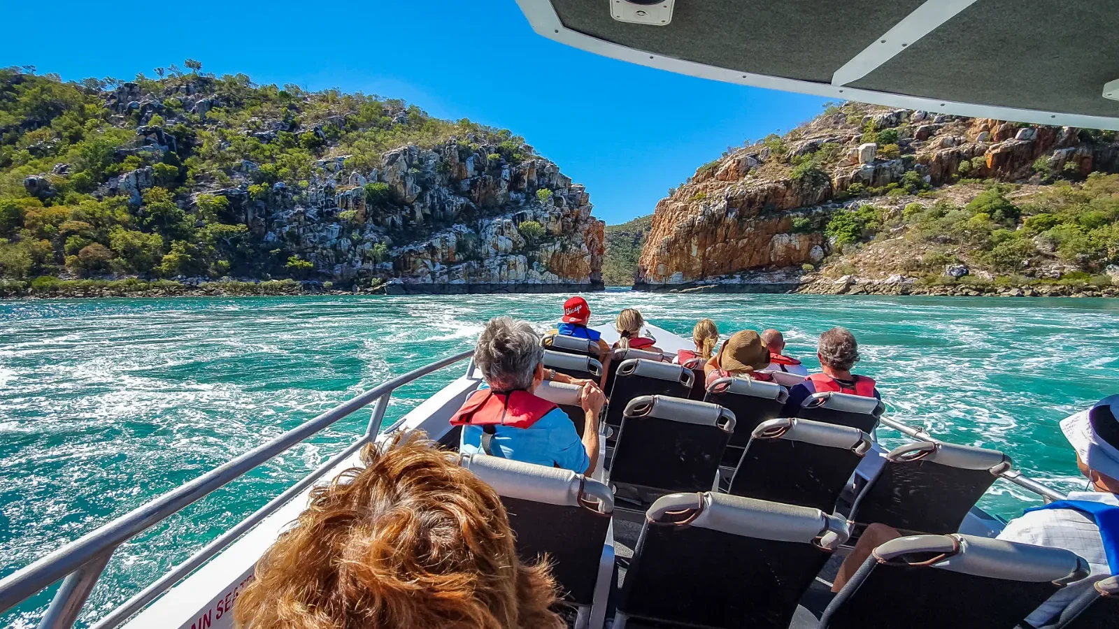 horizontal falls on a fast boat